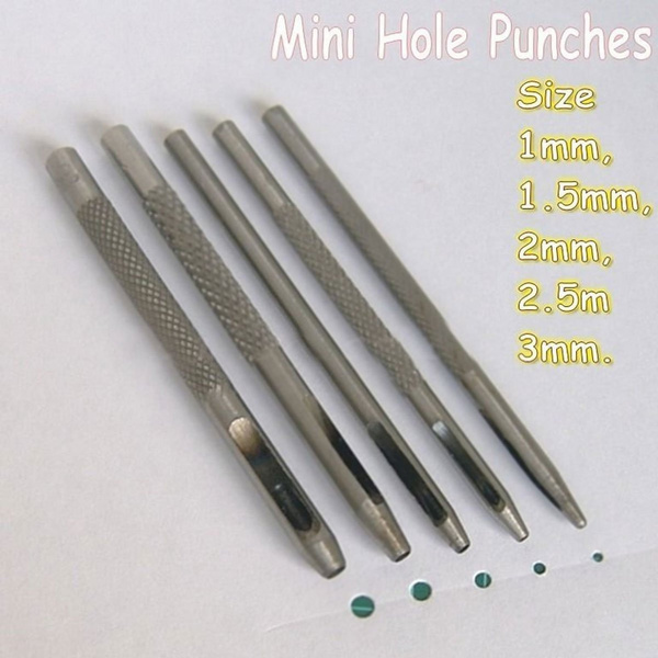 Lot 5 Size Craft Small Mini Hole Punches Die For Leather Craft, Paper  Craft, Printing (1mm, 1.5mm, 2mm, 2.5m and 3mm)